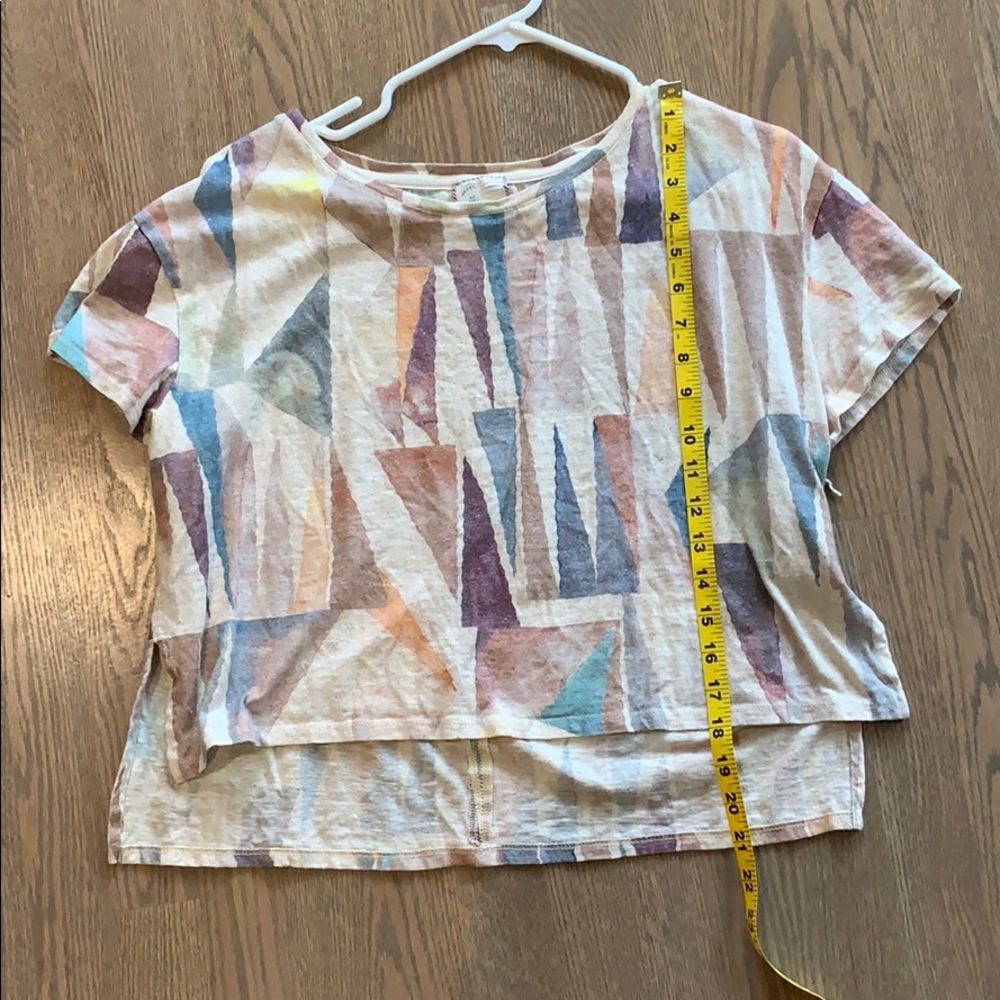 Anthropologie watercolour shapes crop top sz SM